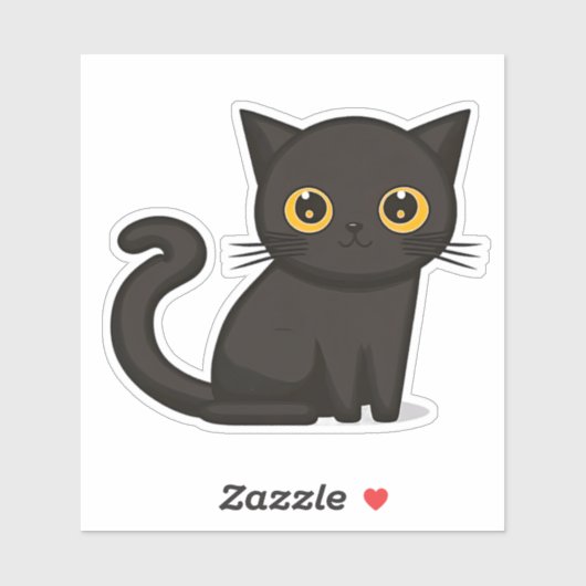 Cute Kitten Custom-Cut Vinyl Sticker (Vel)