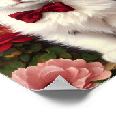 Cute Kitten die een Rode Bow heeft. Poster (Hoek)