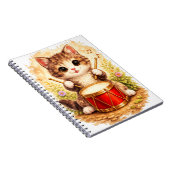 Cute Kitten Drum Spiral Notebook Kawaii Notitieboek (Rechterzijde)