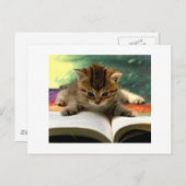 Cute Kitten Een boek lezen Briefkaart (Voorkant / Achterkant)