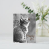 Cute Kitten en Butterfly Briefkaart (Staand voorkant)
