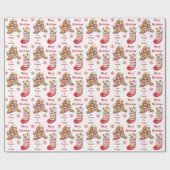 Cute Kitten en Puppy Kinder Kerstmis Cadeaupapier (Vlak)