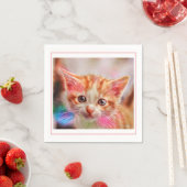 Cute Kitten Face Ginger Cat Servet (Insitu)