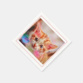 Cute Kitten Face Ginger Cat Servet (Hoek)