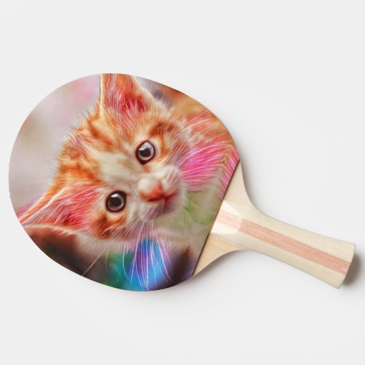 Cute Kitten Face Ginger Cat Sketch Tafeltennisbatje (Zijkant)