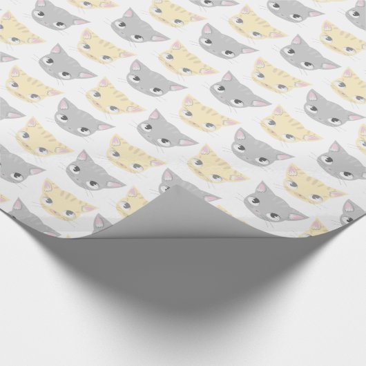 Cute Kitten Face Pattern Cat Lover Cadeaupapier (Hoek)