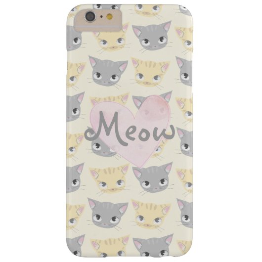 Cute Kitten Face Pattern Meow Hoesje (Achterkant)