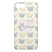 Cute Kitten Face Pattern Meow Hoesje (Achterkant)