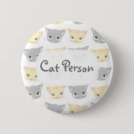 Cute Kitten Face Pattern Ronde Button 5,7 Cm
