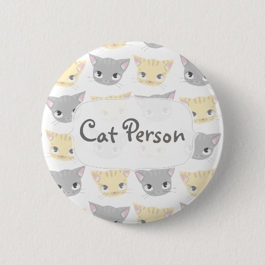 Cute Kitten Face Pattern Ronde Button 5,7 Cm (Voorkant)