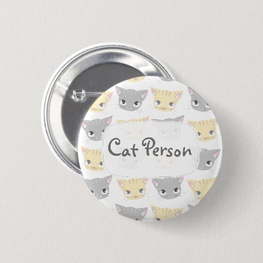 Cute Kitten Face Pattern Ronde Button 5,7 Cm (Voorkant /achterkant)