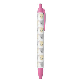 Cute Kitten Face Pattern Zwarte Inkt Pen
