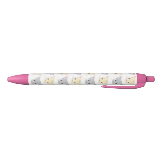 Cute Kitten Face Pattern Zwarte Inkt Pen (Bodem)