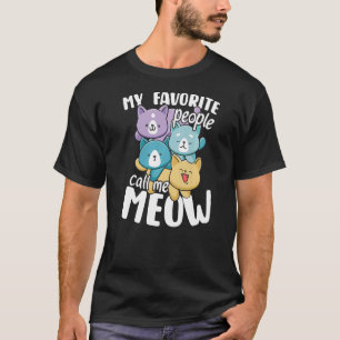 Cute kitten favoriete katten noemen me 'miauw' t-shirt