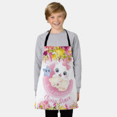 Cute Kitten Friends Blush Pink Flowers Custom Schort (Gedragen)