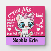Cute Kitten Gepersonaliseerd Gift Plaque Fotoplaat (Voorkant)