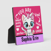 Cute Kitten Gepersonaliseerd Gift Plaque Fotoplaat (Voorkant)
