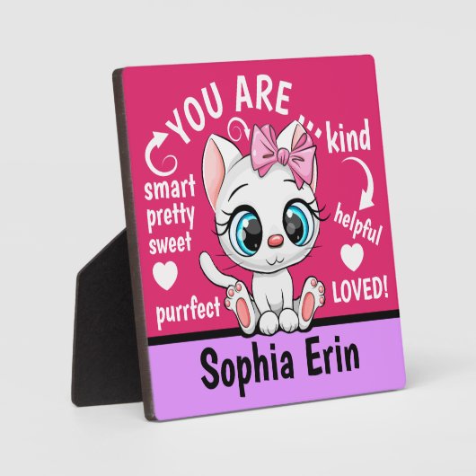 Cute Kitten Gepersonaliseerd Gift Plaque Fotoplaat (Voorkant)