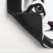 Cute kitten gestript zwart wit muismat (Hoek)