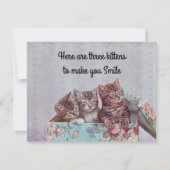  Cute Kitten Get Well Card Bedankkaart (Voorkant)