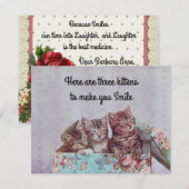  Cute Kitten Get Well Card Bedankkaart (Voorkant / Achterkant)