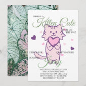 Cute Kitten Girl Baby shower Kaart (Voorkant / Achterkant)