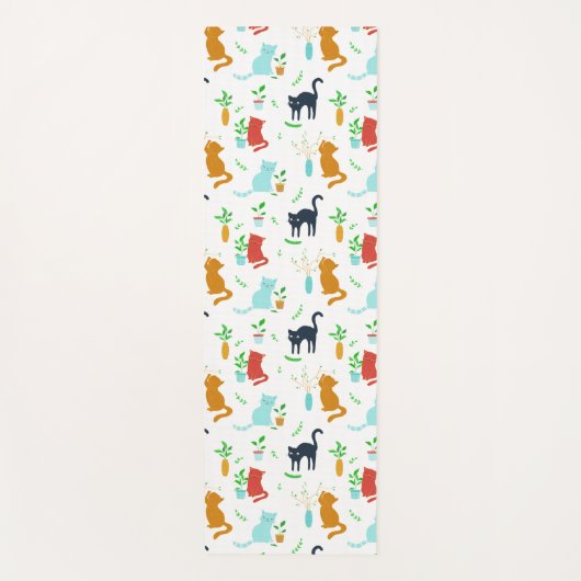Cute Kitten Greenery Adventure Yogamat (Voorkant)