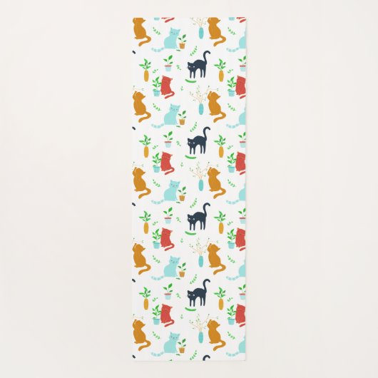 Cute Kitten Greenery Adventure Yogamat (Achterkant)