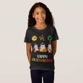 Cute Kitten Halloween Cat Happy Halotha T-shirt (Voorkant volledig)