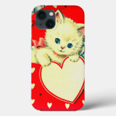 Cute Kitten Heart  Cat Retro Kat Case-Mate iPhone Case (Achterkant)