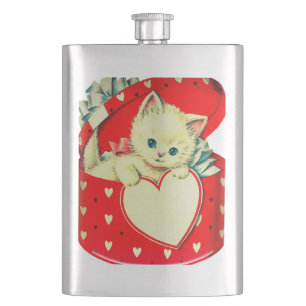 Cute Kitten Heart Cat Retro Kat Flacon