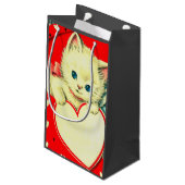 Cute Kitten Heart  Cat Retro Kat Klein Cadeauzakje (Achterkant Gekanteld)
