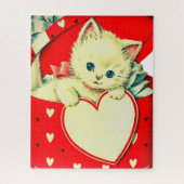 Cute Kitten Heart  Cat Retro Kat Legpuzzel (Verticaal)