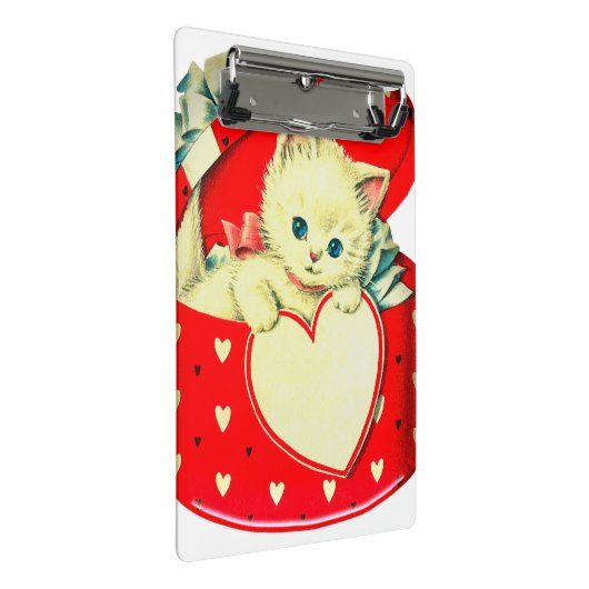 Cute Kitten Heart  Cat Retro Kat Mini Klembord (Schuin)