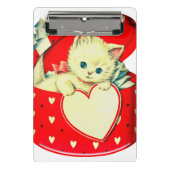 Cute Kitten Heart  Cat Retro Kat Mini Klembord (Voorkant)