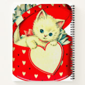 Cute Kitten Heart  Cat Retro Kat Notitieboek (Achterkant)