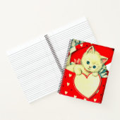 Cute Kitten Heart  Cat Retro Kat Notitieboek (Binnen)