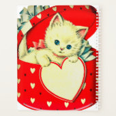 Cute Kitten Heart  Cat Retro Kat Planner (Achterkant)