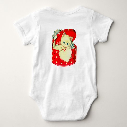 Cute Kitten Heart  Cat Retro Kat Romper (Achterkant)