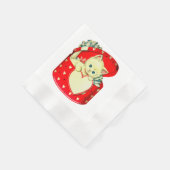 Cute Kitten Heart  Cat Retro Kat Servet (Hoek)