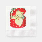 Cute Kitten Heart  Cat Retro Kat Servet (Voorkant)
