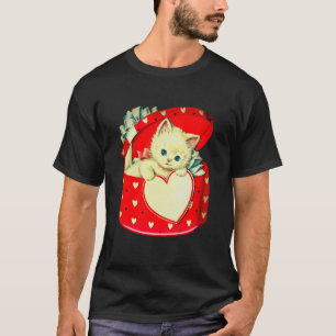 Cute Kitten Heart  Cat Retro Kat T-shirt