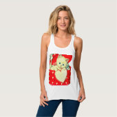 Cute Kitten Heart Cat Retro Kat Tanktop (Volledige Voorkant)