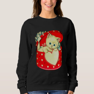 Cute Kitten Heart  Cat Retro Kat Trui