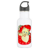 Cute Kitten Heart  Cat Retro Kat Waterfles (Voorkant)