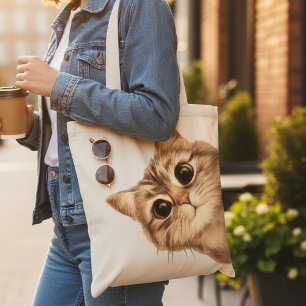 Cute Kitten Herbruikbare Schoudertas voor Vrouwen Tote Bag
