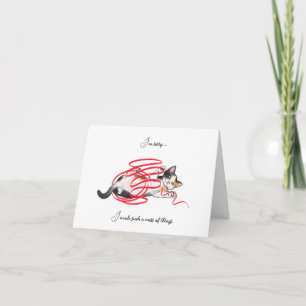 Cute Kitten Het spijt me blanco Wenskaart Kaart