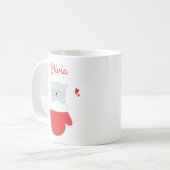 Cute Kitten in een Mitten - Eigen kerstmis voor me Koffiemok (Voorkant links)