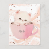 Cute Kitten in een Teacup Briefkaart (Voorkant)