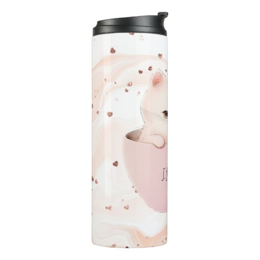 Cute Kitten in een Teacup Thermosbeker (Gedraaid links)